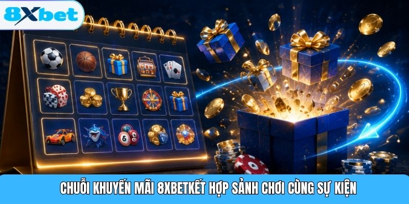 Chuỗi khuyến mãi 8XBET kết hợp sảnh chơi cùng sự kiện
